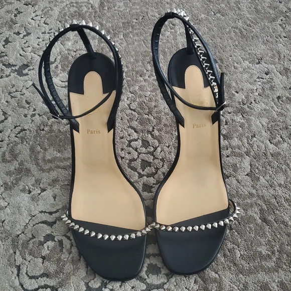 Christian Louboutin Black So Me 100 Spike Sandals Size 41 - Picture 6 of 10